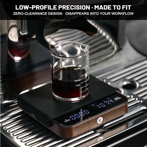 KitchenTour CaféMetric Coffee Scale with Timer 0.1g/2000g - Precision Small Scale for Espresso & Pour Over - Mini Scale wi...