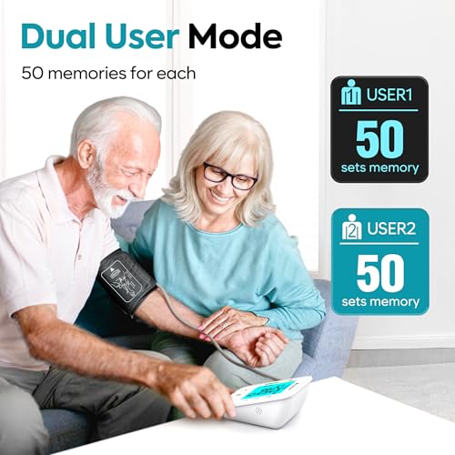LinkSun Blood Pressure Monitor for Home Use with Large Upper Arm Cuff, Rechargeable Blood Pressure Machine with 100 Memory...