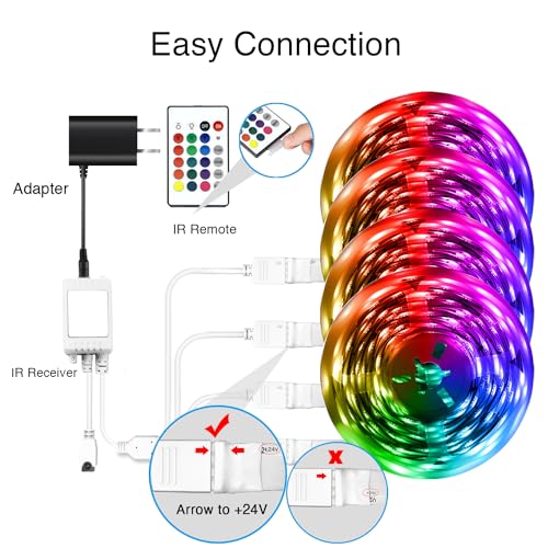 DAYBETTER LED Strip Lights 400 ft, Smart Light with App Remote Control, RGB LED Lights for Bedroom, Music Sync Color Chang...
