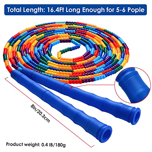 Kingcolor Double Dutch Jump Rope Long Jump Rope 16 FT 1 Pack/2 Pack, Adjustable Soft Beaded Diy Jump Rope for Kids Adult L...