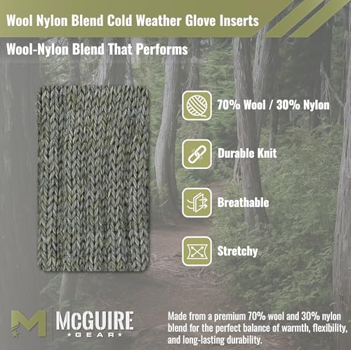 M MCGUIRE GEAR US Men's Wool Nylon Blend Cold Weather Snow Winter Glove Inserts