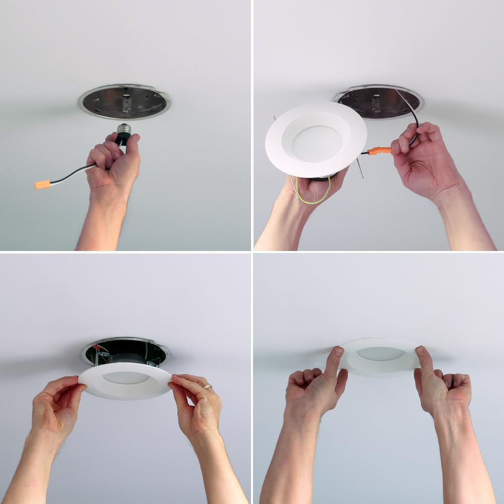 HALO Integrated LED Recessed Ceiling Light, 90 CRI, 2700K Warm White, Model LT560WH6927R-CA, Calif. Title 20 Compliant, Plastic