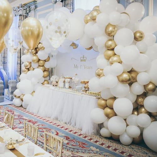 135pcs White Balloons Different Sizes 18" 12" 10" 5" White Latex Balloon Garland Arch Kit for Boys Girls Birthday Baby Sho...