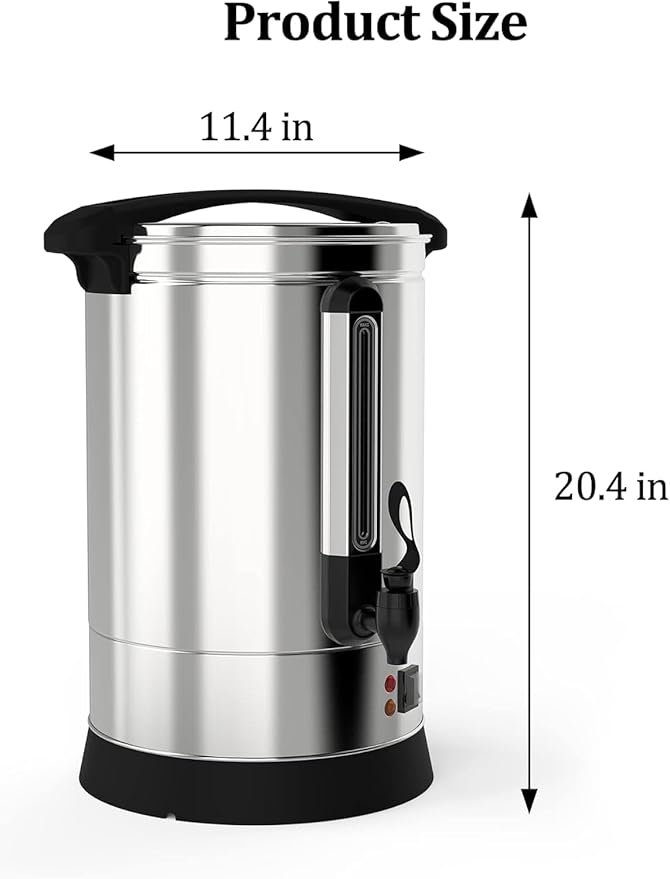 18L 4.8Gal Large Capacity Stainless Steel Electric Coffee Percolator,Hot Cafe Dispenser with Auto Keep-Warm and Fast Brew,for Party Buffet Catering