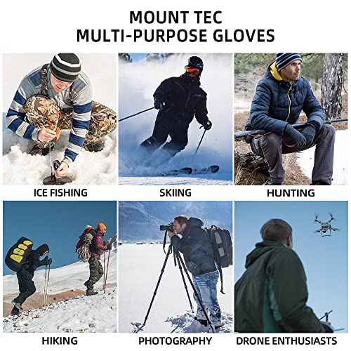MOUNT TEC Men's Flexible Ideal for Ice Fishing,Photography,Hunting Gloves with 3M Thinsulate Waterproof Windproof Touchscr...