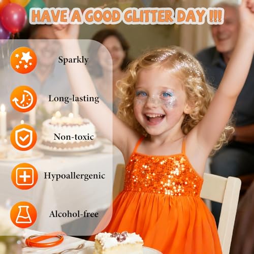 Body Glitter Face Glitter, Hair Glitter for Kids, 12 Shapes Fine Chunky Glitter Gel for Women Girls Makeup Sparkles Party ...