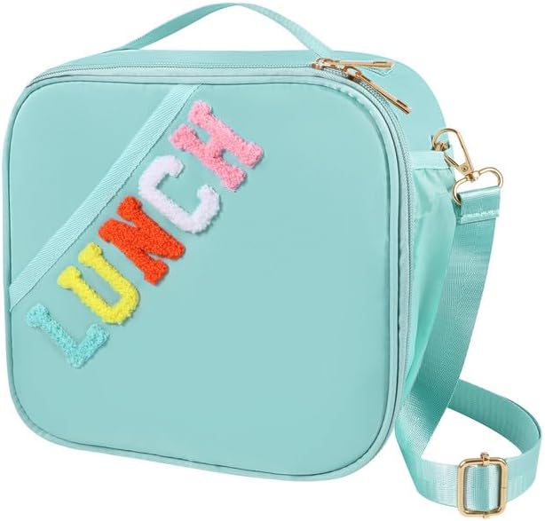 Lunch Bag Kids,Insulated Lunch Bag With Adjustable Shoulder Strap,Reusable Lunch Bag for Kids, Girls,Boys, lunch Bag Women,Preppy Lunch Box for School,Travel, Picnic (blue)
