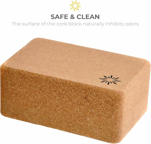 Sunshine Yoga 4" Cork Yoga Block, 6 and 4 Pack Bulk Yoga Blocks, Firm and Supportive Yoga Brick, Balance Exercise Block fo...