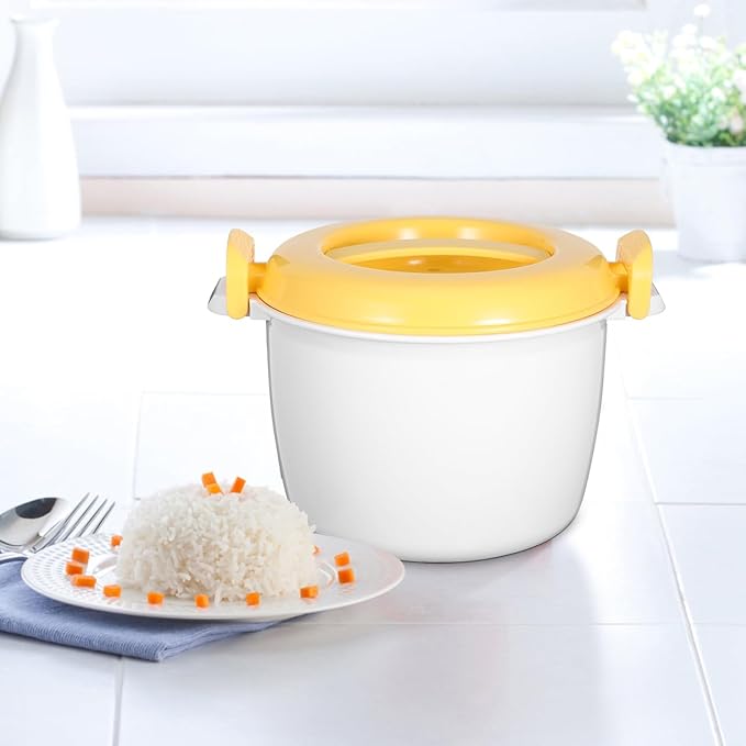 Microwave Rice Cooker Plastic Microwave Steamer Bowl for Vegetables Pasta Soup Food Storage Container