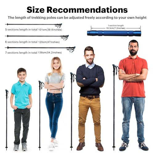Versatile Trekking Pole with Accessories - Ideal for Hiking with Excellent Foam Grip Lightweight, Durable Tungsten Carbon ...