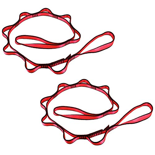 KIKIGOAL 2pcs Safety Daisy Chains Strong Climbing Strap Adjustable Nylon Strap Rope Yoga Pilates Stretching Straps
