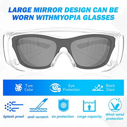 WFEANG Clear Safety Glasses bulk, Lightweight Protective Eyewear For Men Women, Over Goggles Impact Scratch Resistant