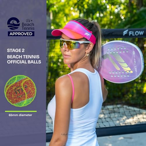Flow Tennis Beach Balls, ITF Approved - Pack of 3, Low Compression Sand Court Balls