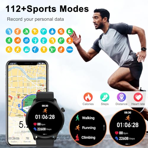 Smart Watch for Men Women Fitness: Waterproof Make/Answer Call Smart Watches for Men Digital Mens Watches Run Smartwatch A...