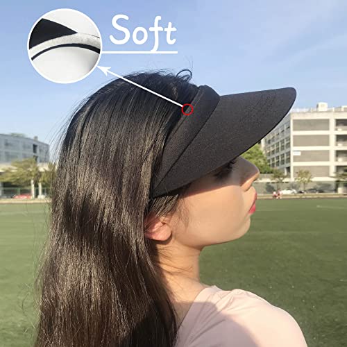 2 Pack Visor Women Men Sun Hat Clip On Visors Adjustable Sport Wide Brim Cap