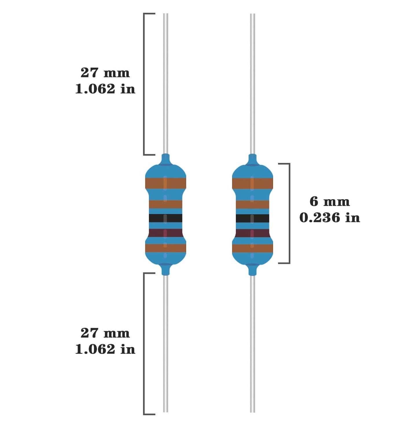 ALLECIN 50 Values 1/4W 0 Ohm-10M Ohm ±1% Tolerance Metal Film Resistor Assorted 1/4 Watt Common Fixed Resistors Assortment Kit