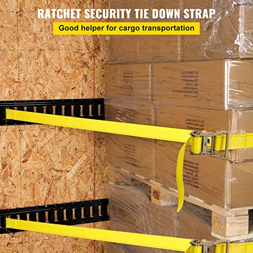 VEVOR 18PCS E Track Ratchet Strap, 2" x 15'E-Track Straps 4400 LBS Breaking Strength, Polyester Webbing & Spring Fitting &...