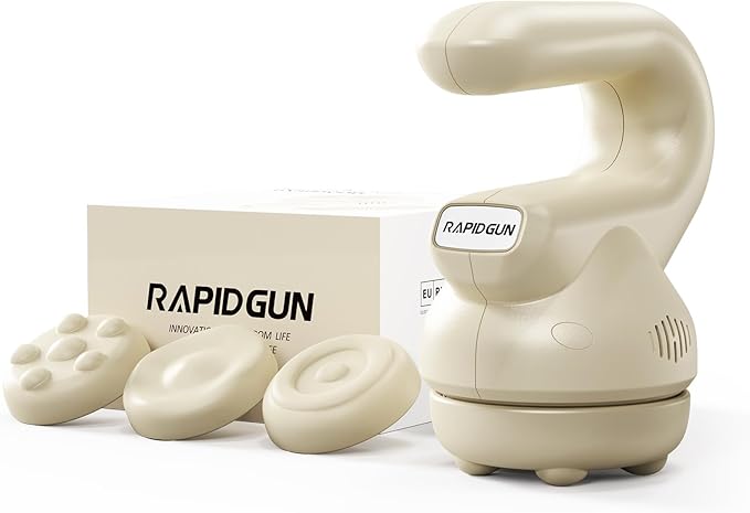 RapidGun Prime Handheld Mini Therapy Massager - 3D Rotating &Vibrating Deep Tissue Back Massager, Adjustable Multi-Speed T...