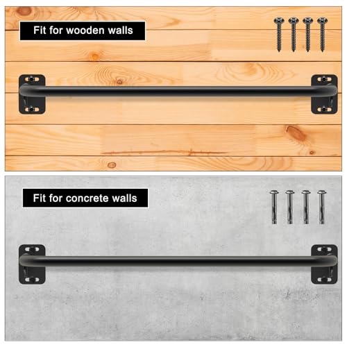 Pull Up Bar Wall Mount 440 LBS Capacity Doorway Chin Up Bar Multifunctional Steel Chinup Bar with with Resistance Band Hoo...
