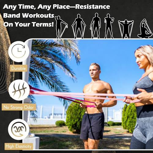 Seenelling Resistance Bands for Exercise Working Out, 5-Level Pull-Up Assistance Full-Body Training Bands for Women Men Ho...