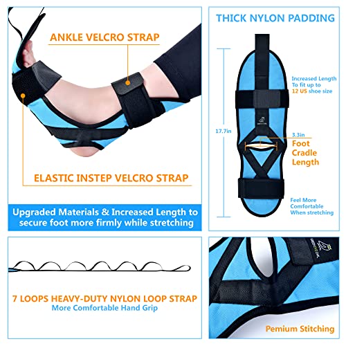 Foot & Calf Stretching Kit-Foot Rocker, Stretching Strap & Spiky Massage Ball-Effective Pain Relief for Plantar Fasciitis,...