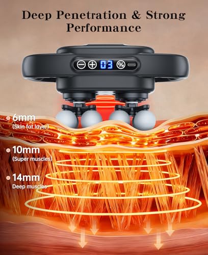 Jogfit 16 Head Massage Gun Set, Deep Tissue Muscle Massager with 3 Modes & 30 Intensities,Quiet Multi Head Massage Gun for...