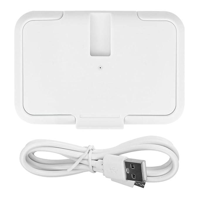 Baby Wipes Warmer Travel Wipes Warmer Portable Thermostat Reusable Wipes Heater for Home Car Travel （White）
