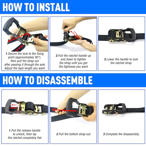 AddSafety Y Strap for Spare Tire,3 Ratchet Straps Tie Down, Heavy Duty Spare Tire Strap for UTV,Roof Rack Spare Tire Moun...
