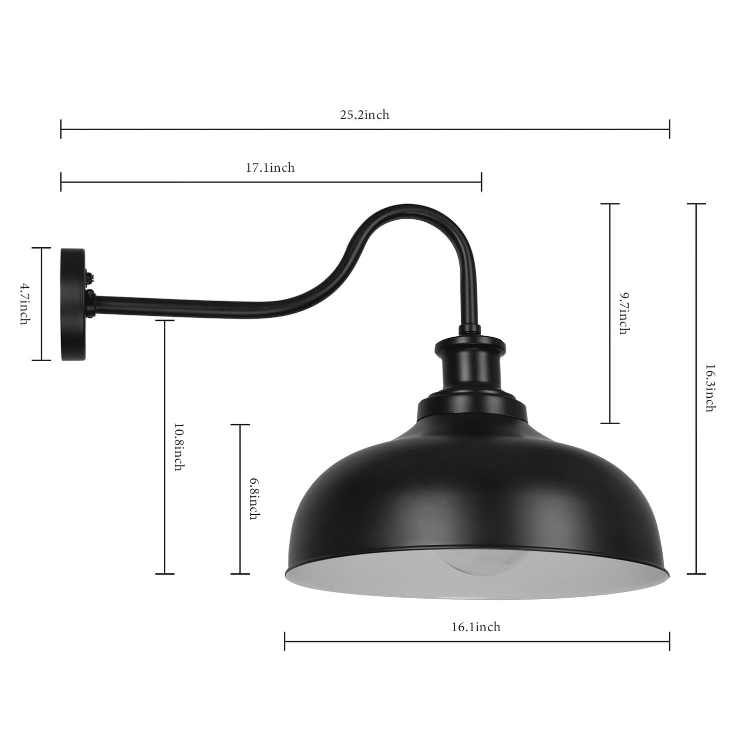 Diyel Dusk To Dawn Outdoor Barn Light 16 Inch Dome Outdoor Wall Sconce Farmhouse Exterior Wall Mount Light Wall Lighting Fixture Industrial Black Wall Lantern For Porch Garage  3 Pack