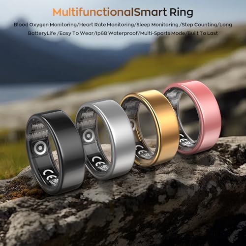 Free Shark Smart Ring with Sleep Monitoring, Step Counting, Heart Rate, Blood Oxygen for iOS and Android, No Subscription ...