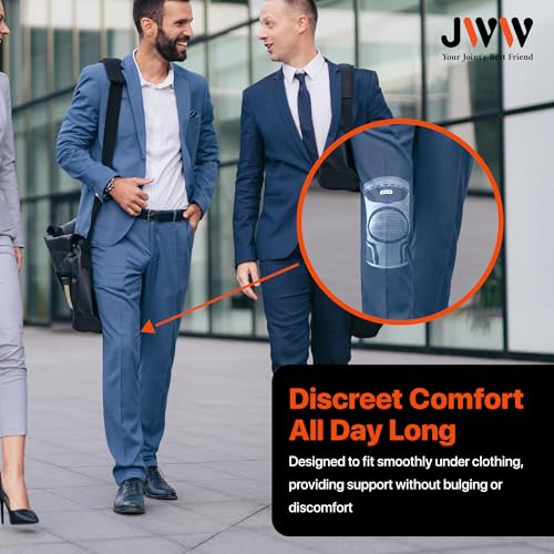 JWW Knee Compression Sleeve 2 Pack for Men and Women, Knee Brace for Knee Pain Relief, Comfortable Support for Running, Wo...