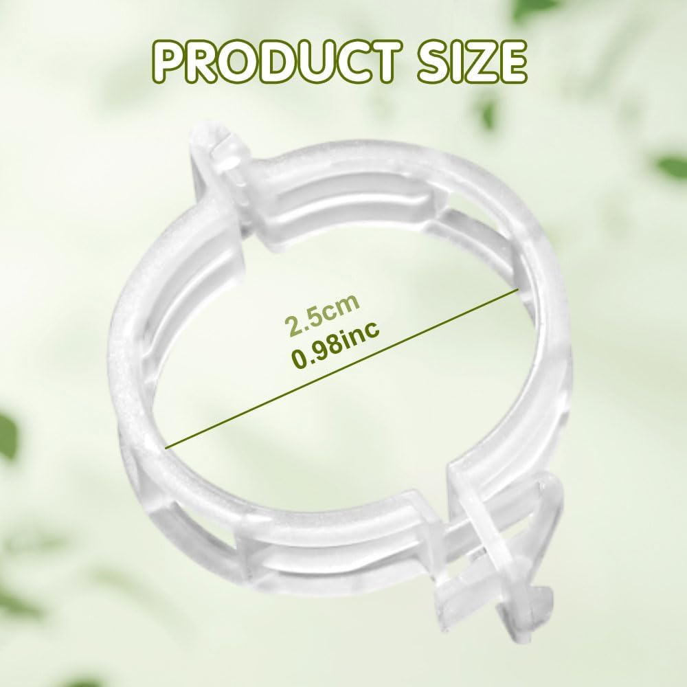 Plant Fixing Clip, Tomato Clips for String Trellis, Plant Wall Clips for Climbing Plants, Plant Wall Clips for Climbing Plants, Fixing Stem and Vine, Plastic Trellis Clips (White-100pcs)