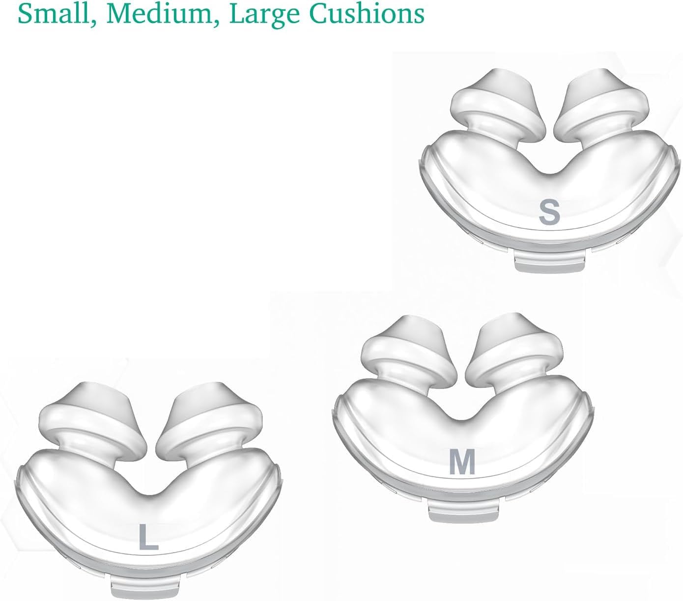 NQIAO Nasal Pillow - Universal Nasal Mask Nose Pillows System Assembly - Includes Small, Medium, and Large Nose Adapter Nasal Pillows
