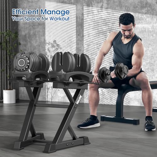 Royal Fitness Adjustable Dumbbell Rack Weight Rack Heavy Duty, Home Gym Dumbbell Storage Stand Holder