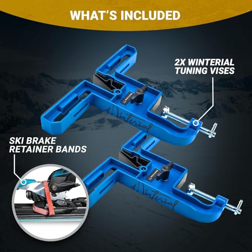 Winterial Snowboard and Ski Vise, Set of Two Non-Slip Vice Grips with Horizontal Vertical Working Positions for Tuning, Re...