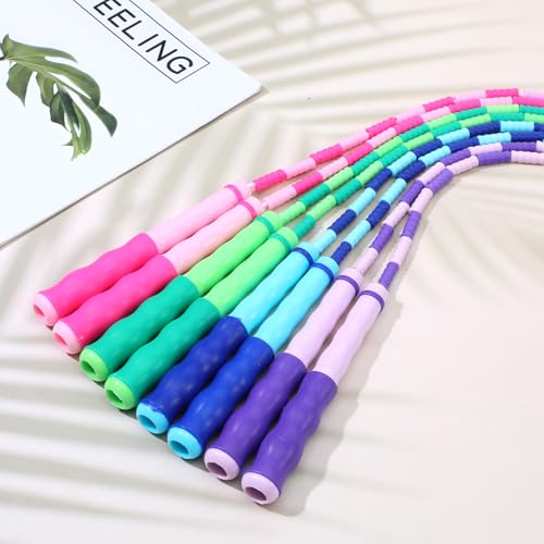 20 Pack 9.2 Feet Jump Ropes, Adjustable Length Soft Beaded Segmented Skipping Rope Tangle-Free for Adults Women Men Workou...