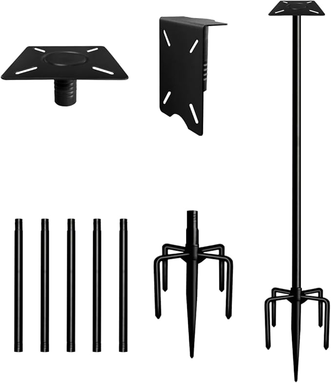 Ansionsol 90 Inch Smart Bird Feeder Pole with 5-Prong Base, Adjustable Bird House Pole Mount Kit for Outdoors, Heavy Duty ...