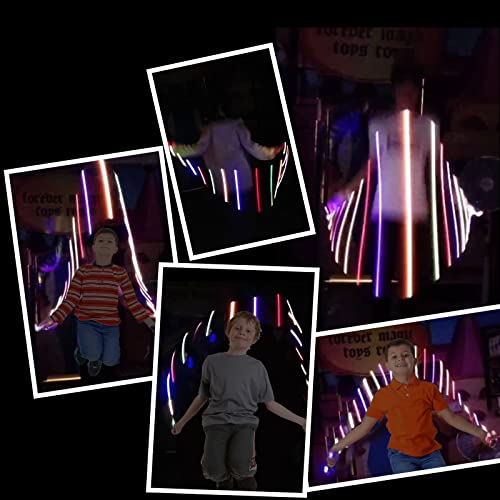 2 Pack LED Jump Rope for Kids Colorful Skipping Rope Light Up Ropes for Girls Boys Fitness Exercise & Lights Dancing & Nig...