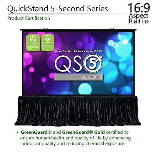 Elite Screens QuickStand 5-Second Series, 150-INCH 16:9, Manual Pull Up Projector Screen, Movie Home Theater 8K / 4K Ultra...