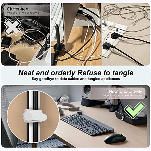 Nearockle 24Pcs Silicone Cable Straps Cord Organizer for Bundling Earphone, Phone Charger, Computer Cords, Reusable Cable ...