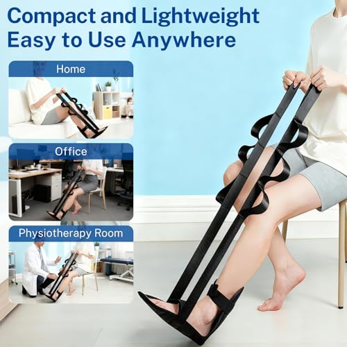 WONDSIGHIN Physical Therapy Stretching Strap for Knee Pain Relief, Adjustable Flexibility Aid, Yoga Pilates Rehab Tool for...