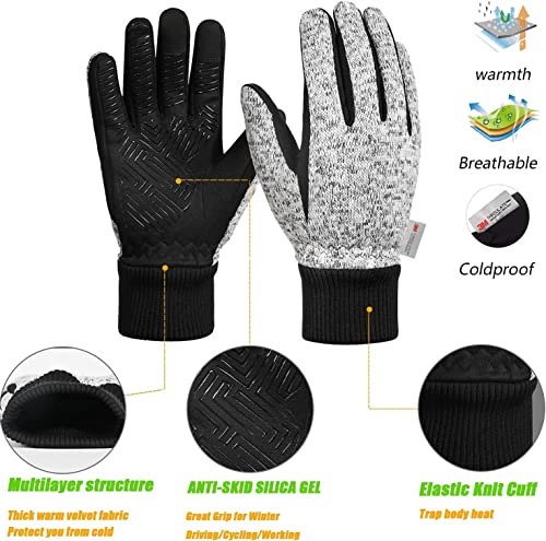 MOREOK Winter Gloves for Men/Women -10°F 3M Thinsulate Warm Touch Screen Snow Ski Bicycle Bike Gloves for Driving/Cycling/...