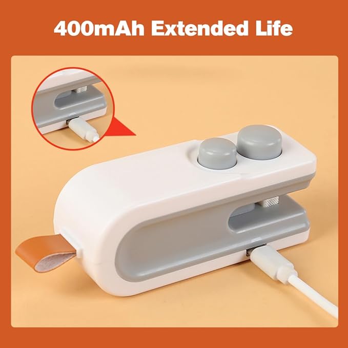 Mini Bag Sealer, 2026 New 2 in 1 Magnetic Food Sealer, USB Rechargeable Chip Bag Sealer Heat Seal Tool, Portable Handheld Snack Sealer Bag Sealing Machine for Snacks and Vegetables (Black+White)