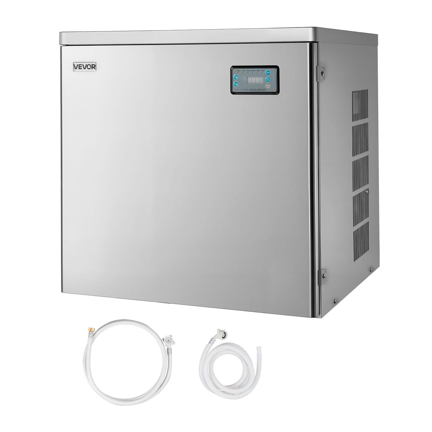 VEVOR Commercial Ice Maker Machine - Head, 450 Lbs/Day Stainless Steel Ice Machine with Scheduled Ice-Making, Self-Cleaning, Adjustable Thickness, Ideal for Restaurant Bar Cafe Hotel - Head Only