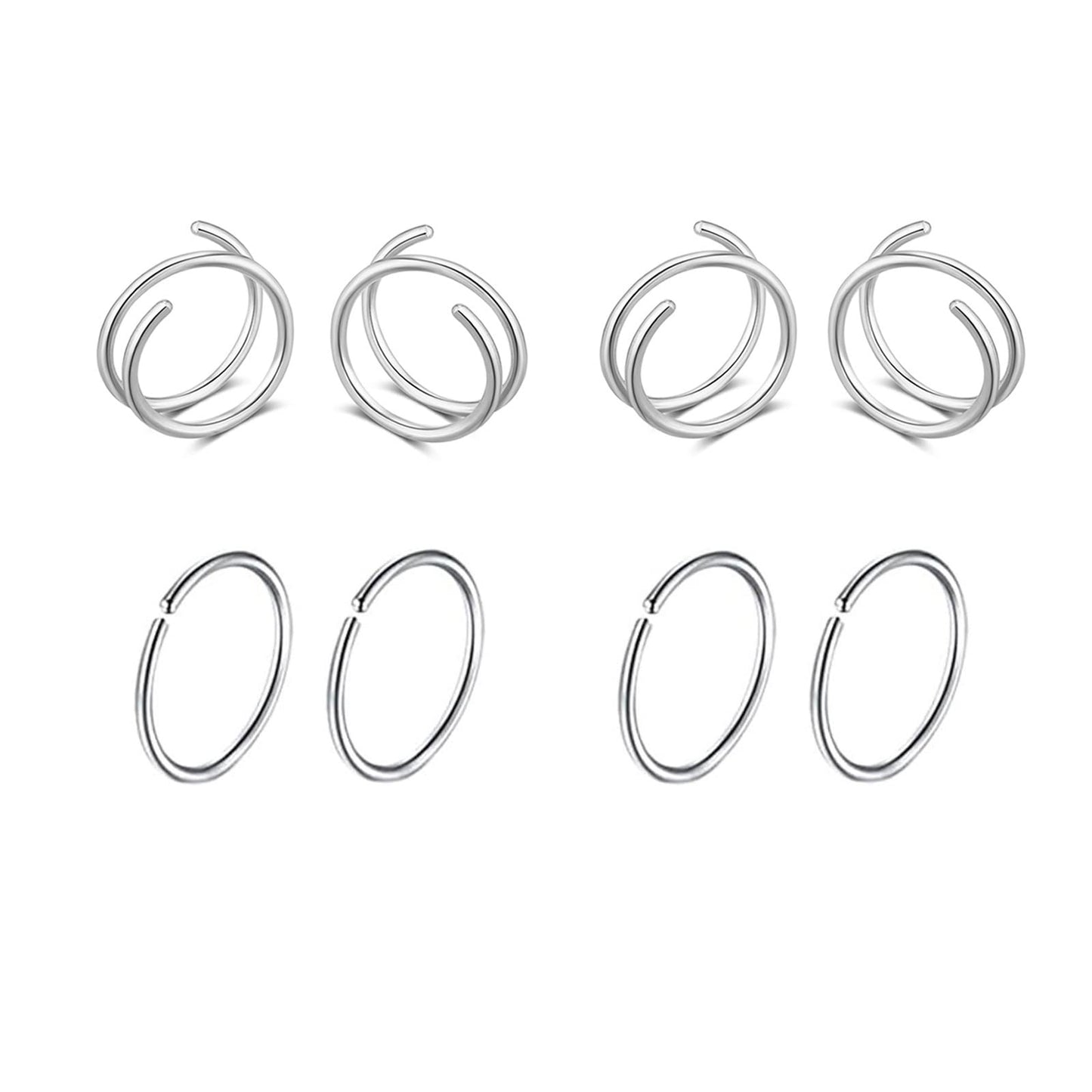 Double Hoop Earrings for Single Piercing,Double Earrings for One Hole, Handmade Cartilage Piercing, Twist Hoop Huggie Earrings f