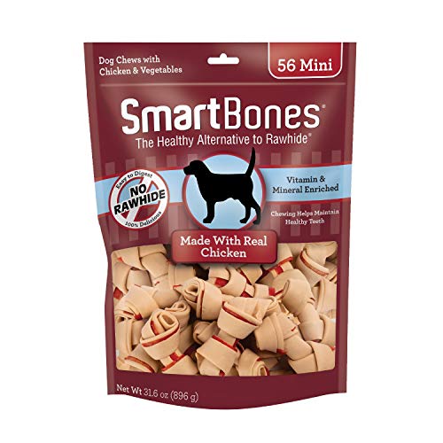 SmartBones Mini Bones with Real Chicken 56 Count, Rawhide-Free Chews for Dogs