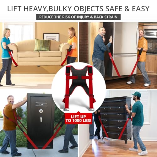 X-Protector Moving Straps - 2 Pairs - Lifting Straps for 2 Movers - Move Furniture Easily and Safely - Perfect for Lifting...