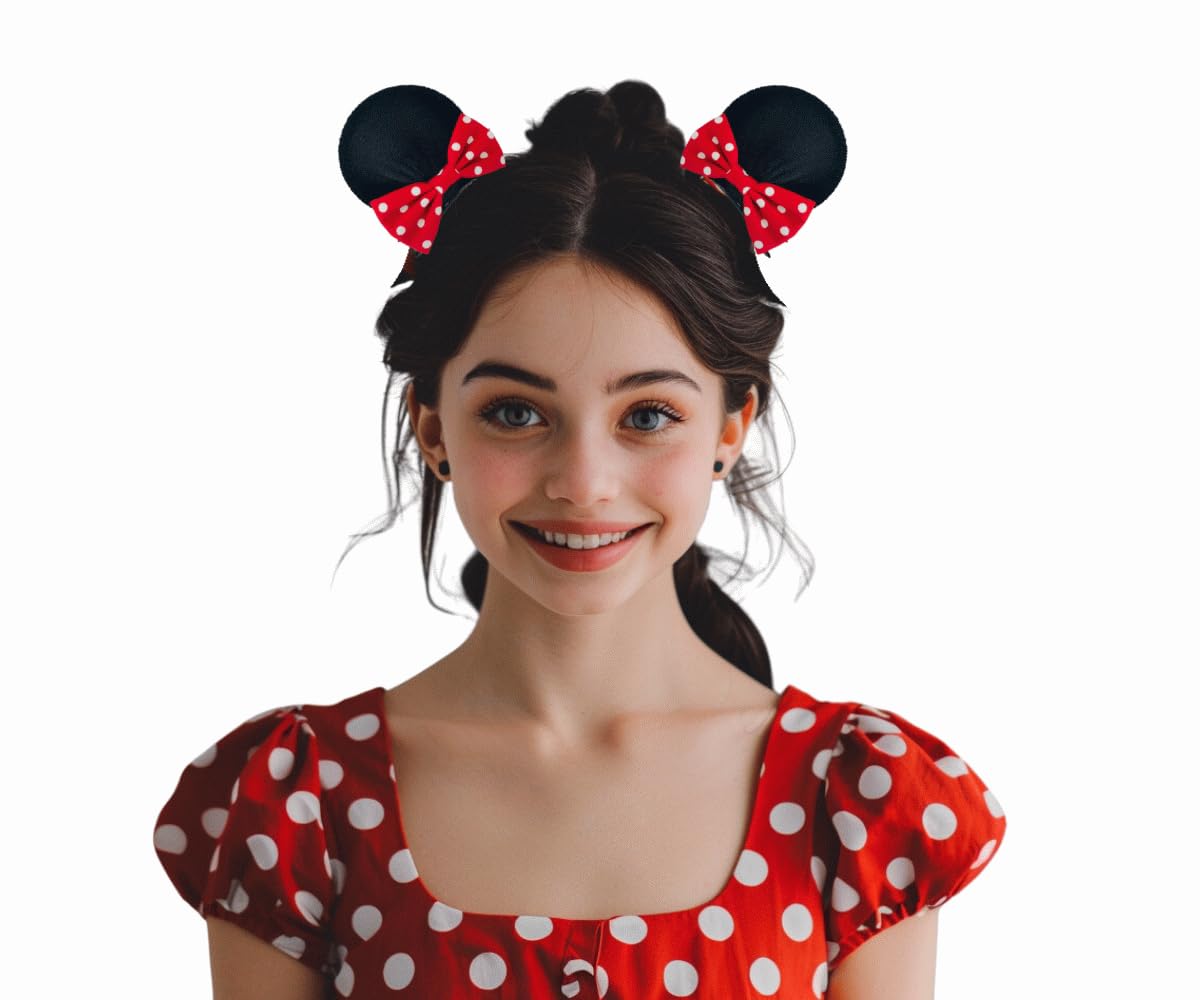 Red Polka Dot Bow Clips for Baby Girls Toddlers Hair Clips Costume Accessory: M3 (MC Clip-L)