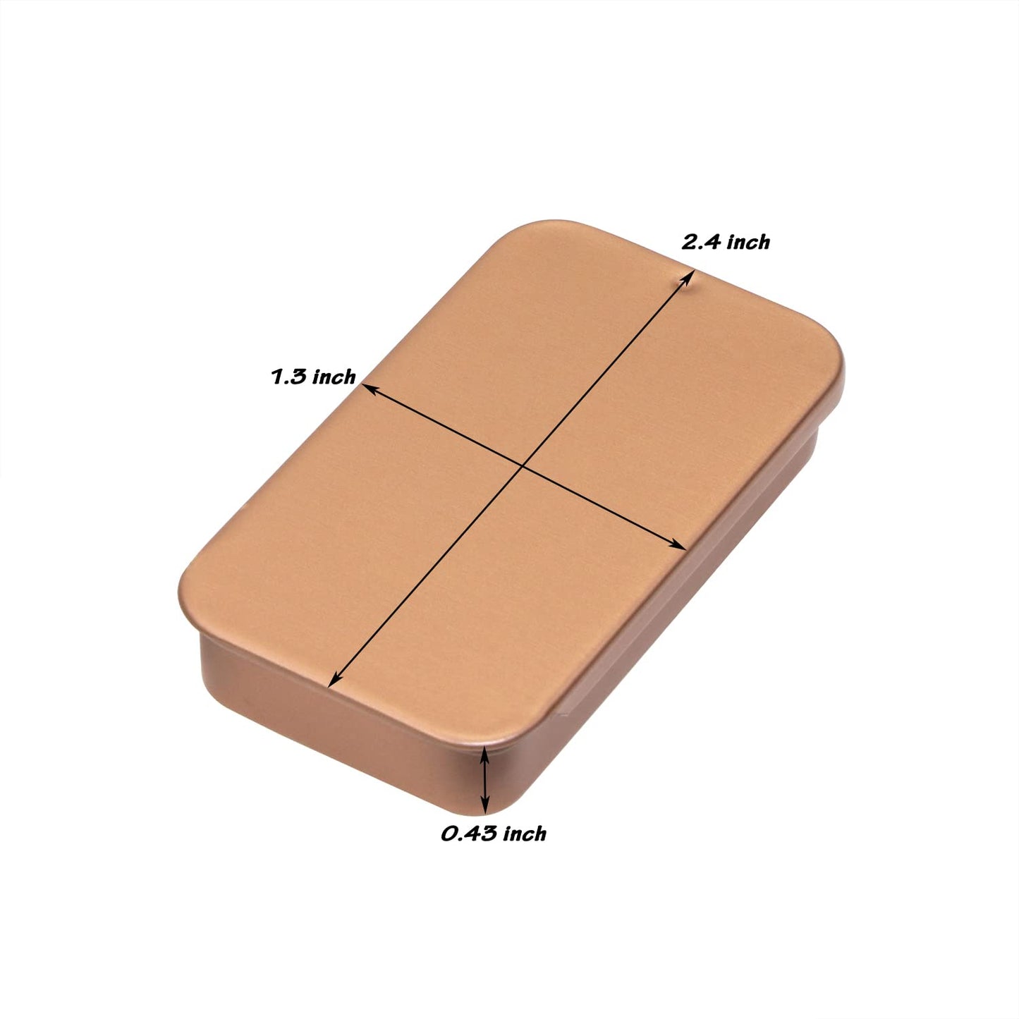 Mini Skater 2.4x1.3x0.43 Extra Small Metal Slide Top Tin Containers Sliding Cover Push-Pull Tin Box Portable Slide Cover Storage