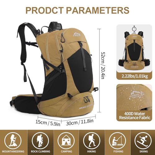 IX INOXTO Hiking Backpack, 26L/40L Waterproof Hiking Daypack with 3L Water Bladder and Rain Cover, Lightweight Travel Camp...